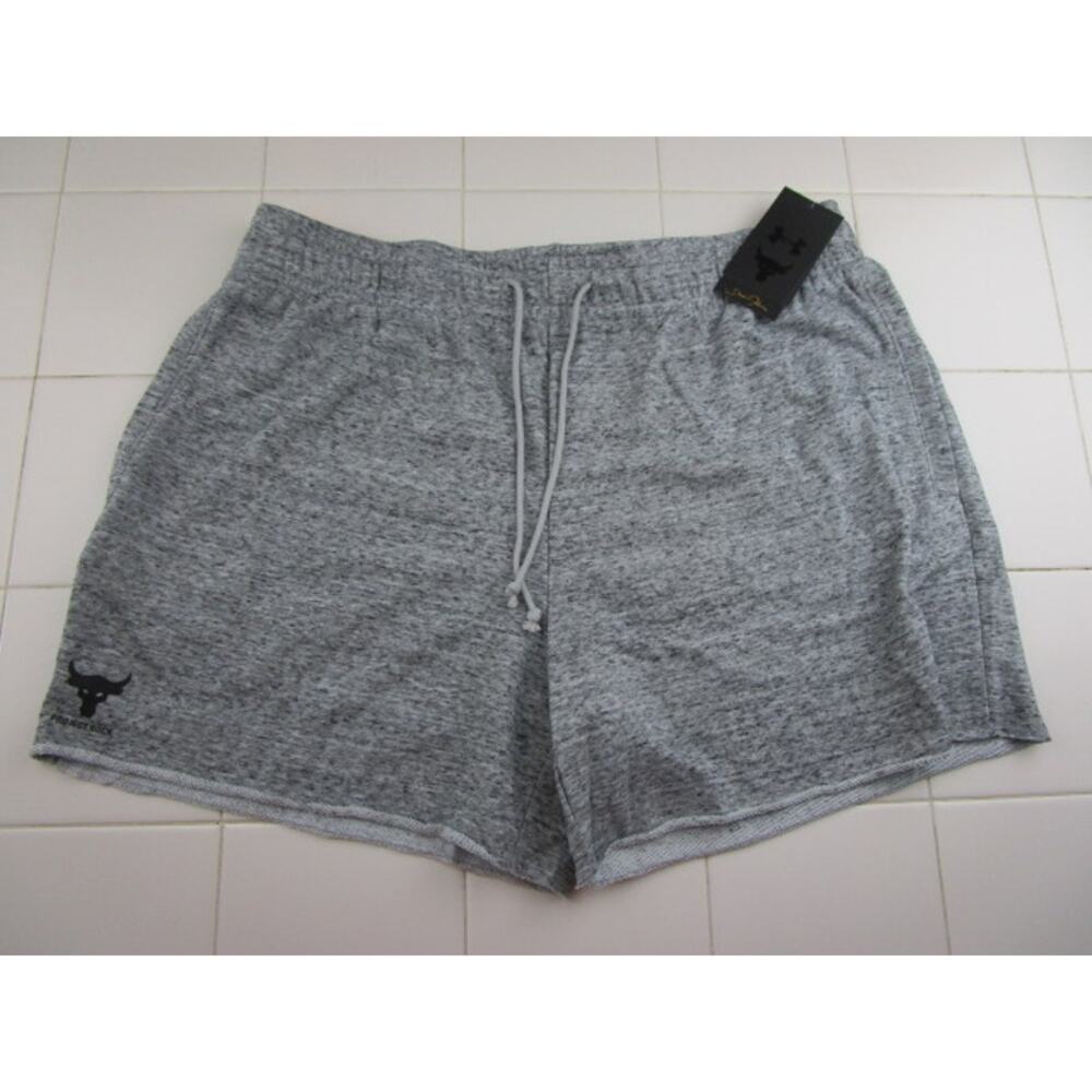 Under Armour Project Rock Terry Shorts Heather Gray Activewear Men's XL